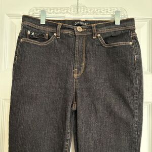 Jeanstar Women’s Bootcut Jeans Size 12 Dark Wash Average Stretch Denim Mid Rise